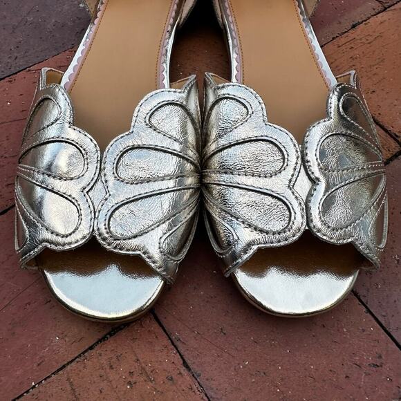 Otto + Ivy Lola Gold Leather Flat Plus Wide Larger Sizes Sandals NWOT 43 / 11 - Picture 5 of 10